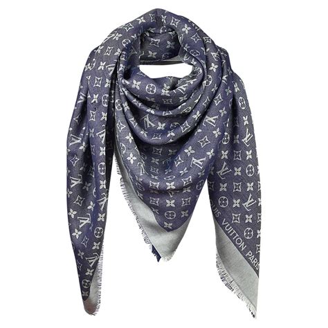 louis vuitton scarf blue|Louis Vuitton head scarf women.